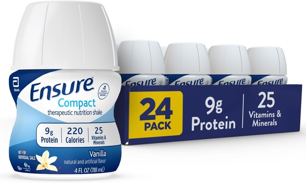 Zaistite kompaktnú výživu Shake s 9g bielkovín a 25 vitamínov a minerálov, Vanilka, 4 fl oz, balenie 24