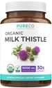 USDA organické mlieko Thistle Kapsule - 80% Silymarin Supplement for Liver Support- Super Concentrated 300mg of 30:1 Milk Thistle Extract Rovnocenné 9,000mg - Milk Thistle Liver Detox 60 Day Supply