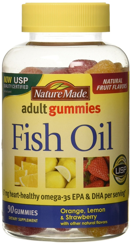 Nature Made Fish Oil Dospelé Gumies - Orange Lemon & Strawberry Banana 90 Ct, balenie po 2