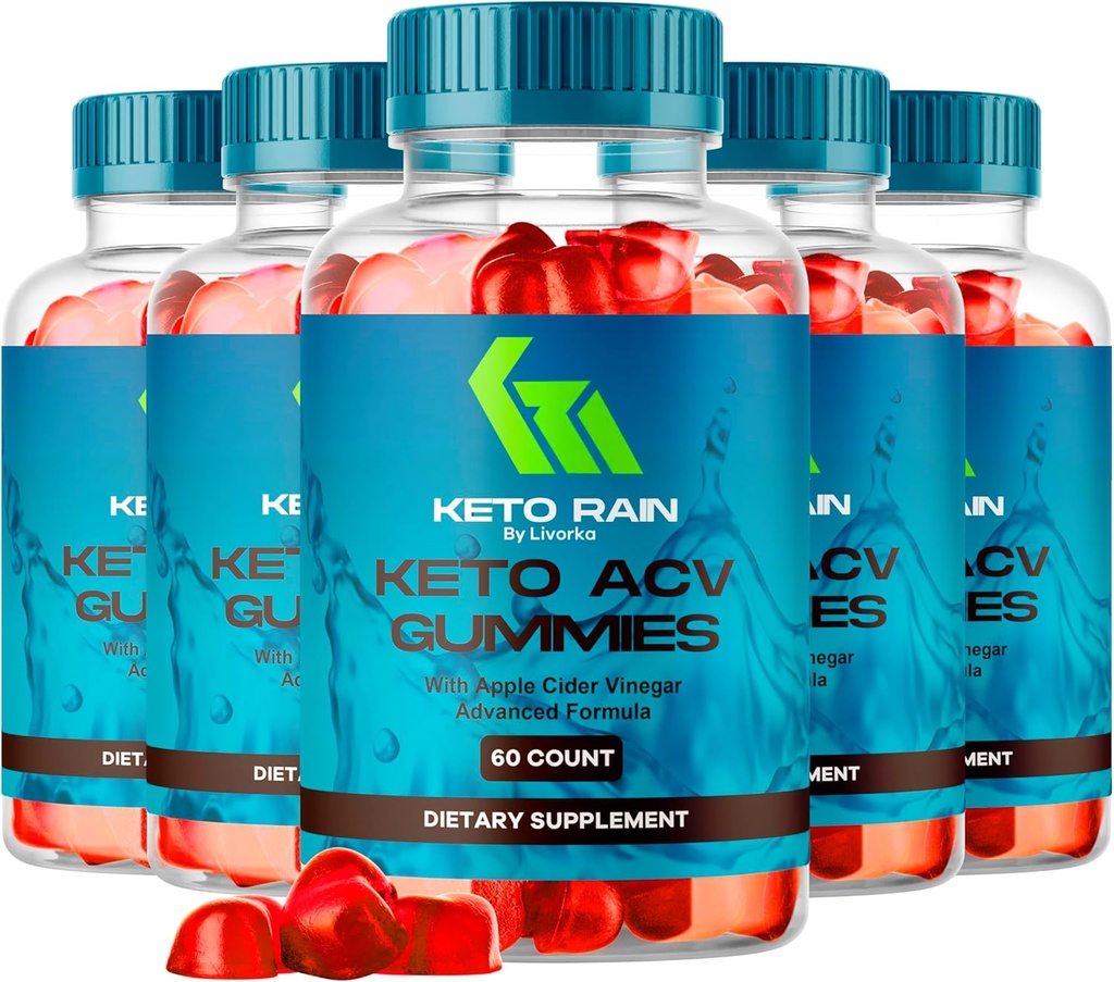 (5 balenia) Keto Rain Gummy - Keto Rain Advanced ACV Gummy, Keto Rain ACV Gummy 1050MG - Všetky prírodné Keto Rain Apple Cider Vinegar, KetoRain ACV Gummy, 300 Gummy po dobu 5 mesiacov