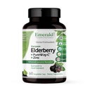 EMERALD LABS Elderberry Plus - Tráviaca a imunitná podpora s európskym extraktom z bazy čiernej, vitamín C ako PureWay-C & Albion oneskorený zinok - Vegan & Gluten-free - 60 Rastlinné kapsule (30-Deň dodávky)