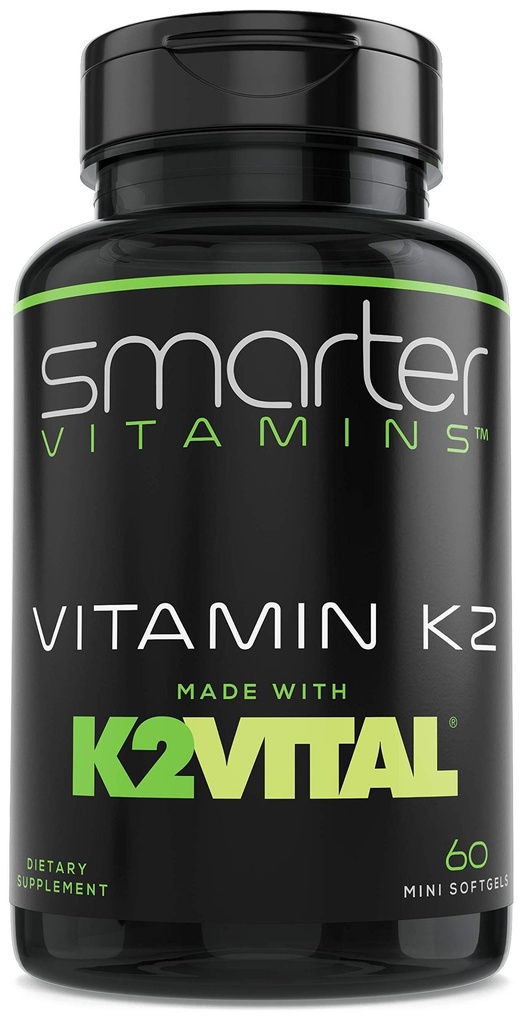 Inteligentnejšie vitamín K2 MK7 100mcg, vyrobené s K2VITAL a Kale, 60 Tekuté mäkké gély