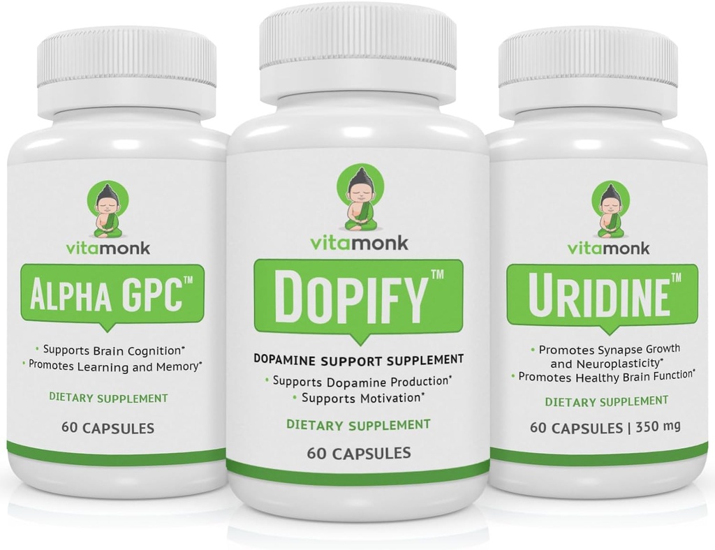 Doplnky na podporu dopamínu Párované s alfa GPC a Uridín - Neuro Boost Duo