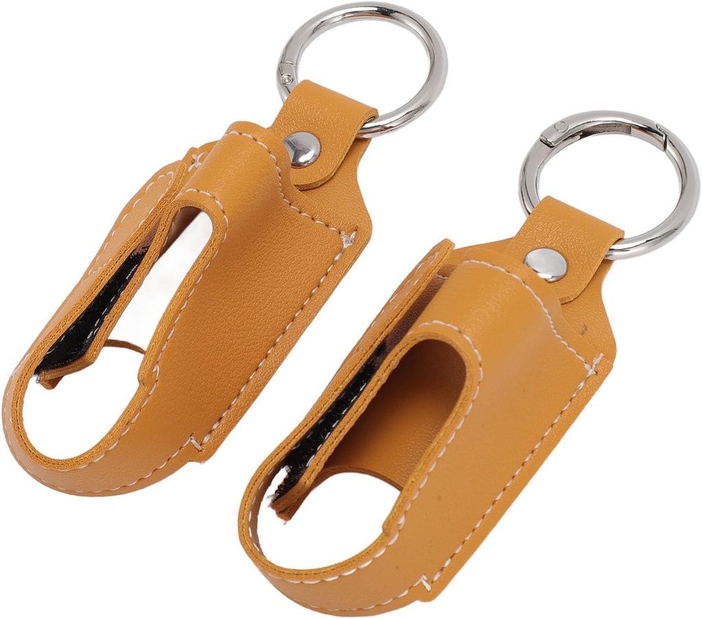 Generic Astma Inhaler Holder, Inhaler Case Inhaler Nosič Clasp Uzavretie Bezpečnosť Karabína Clip 2ks Prenosný PU Kožený inhalátor Ochranný držiak (Turmerica)