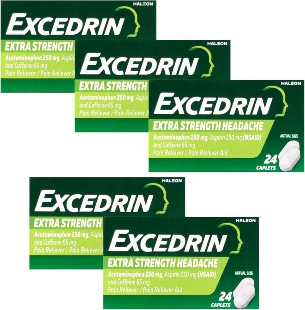 Excedrin Extra sila - 24 Caplets, balenie po 5