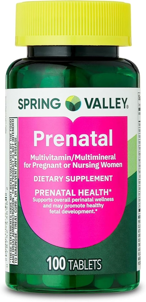 Jarné údolie prenatálne multivitamíny/Multiminerálne pre tehotné a dojčené ženy Diétne doplnky tabliet, 100 gróf - nový vzhľad