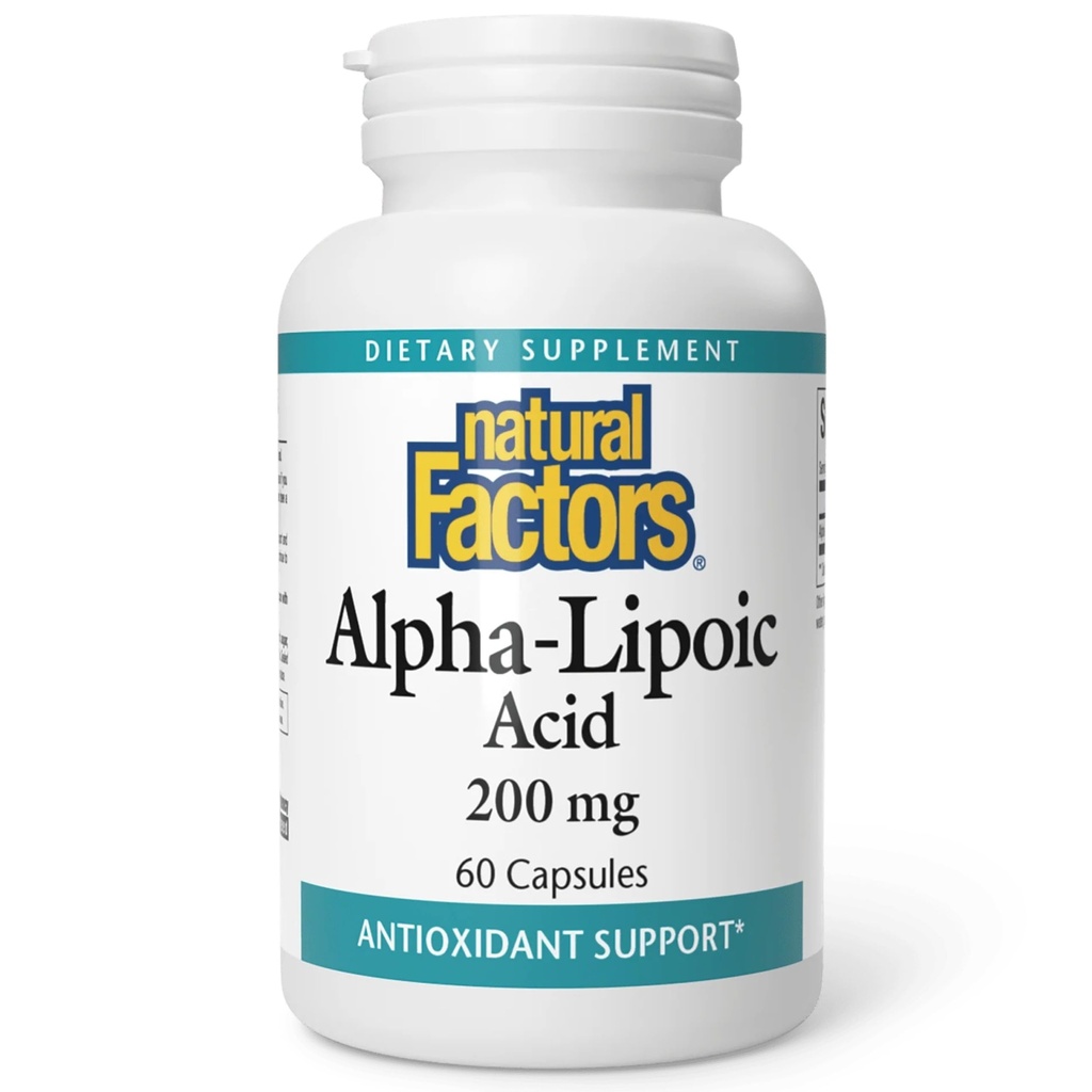 Prírodné faktory Kyselina alfa-lipoová 200 mg kapsuly, 60-Count