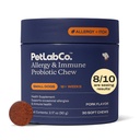 PetLab Co. Alergia & Immune Daily Probiotiká pre psy. Podporuje kyslosť výroby, Sezónne alergie, Intermitent svrbenie, Gut & Digestive Health - 30 Žuvačky pre malé psy - balenie môže Vary
