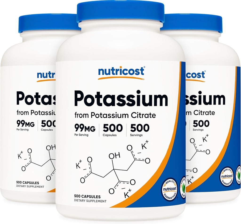 Nutricost Draslík Citrát 99 mg, 500 kapsúl (3 fľaše)