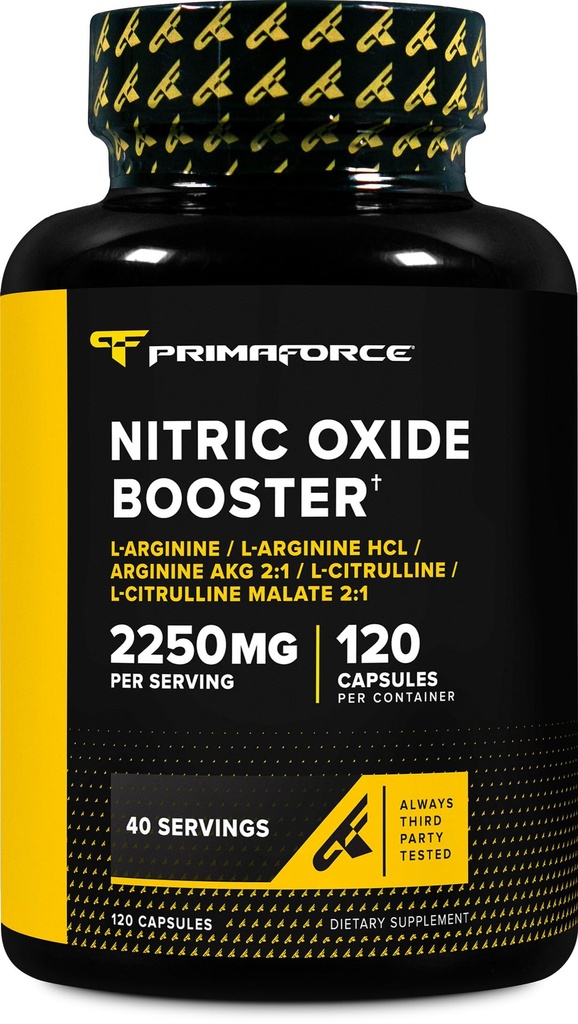 Posilňovač oxidu dusnatého (2,250 mg, 120 kapsúl) - 40 Slúži nášmu oxidu dusnatého Posilňujúci zmes pre pre-cvičenie a post-cvičenie