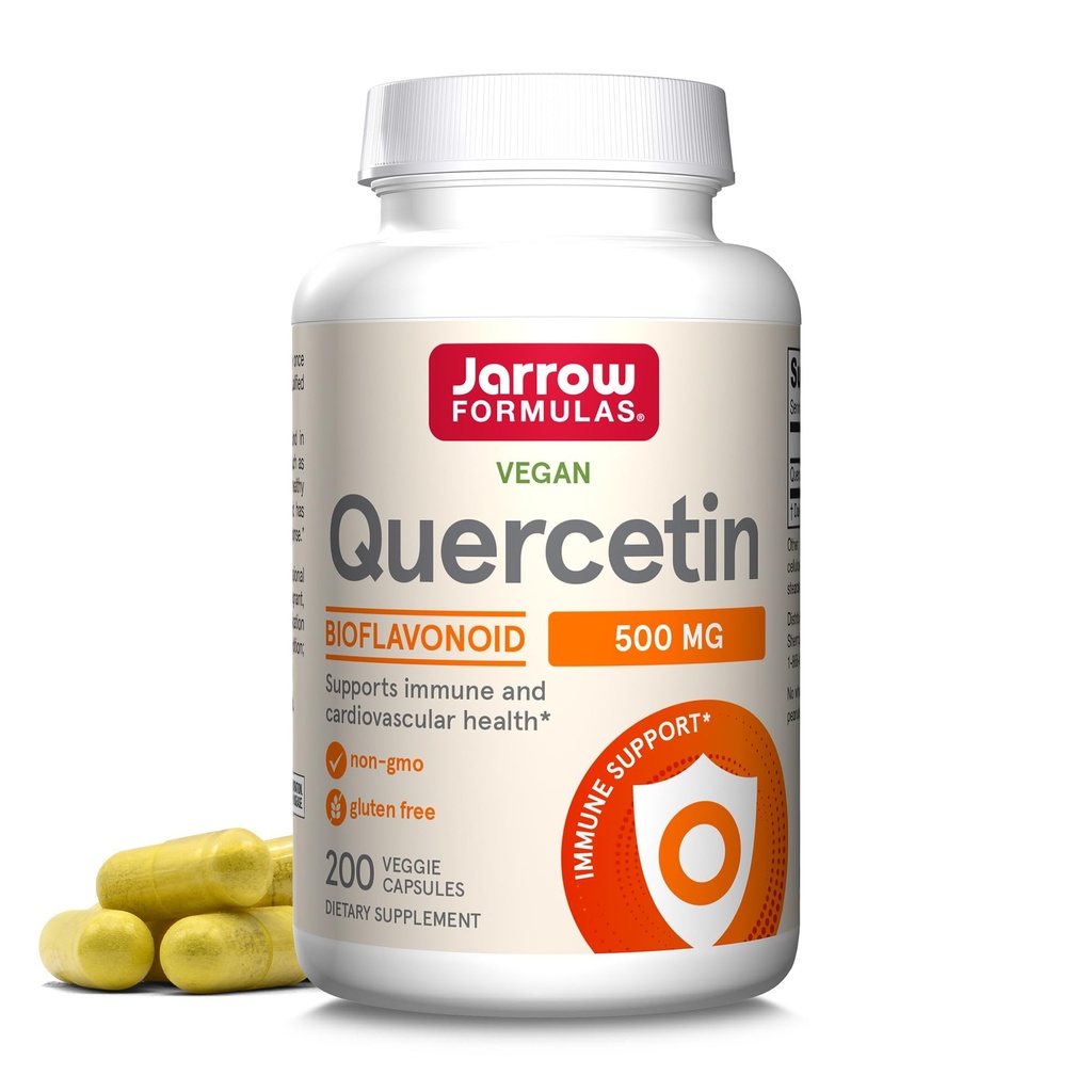 Jarrow Formules Quercetin 500 mg - 200 Veggie Caps - podporuje antioxidačný stav, kardiovaskulárne zdravie a imunitné zdravie - 200 Servisov