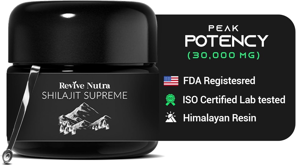 Shilajit pre mužov a ženy - vysoká potencie Himalayan Shilajit Resin, 90 dní Sušené v svaku, 85+ Trace Minerals & Fulvic Acid, Lab Tested - Dokázané pre Energy Boost 