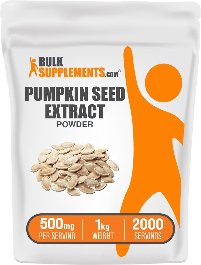 BulkSupplements.com Pumpkin Seed Extract Powder - Pumpkin Seed Supplement, Bylinné doplnky - Vegan & Gluten Free, 500mg per Serving, 1kg (2,2 lbs) (Pack of 1)