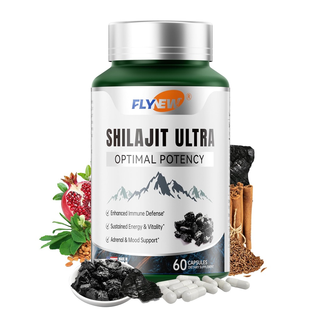 Shilajit pre mužov Ženy, Shilajit s prírodnou Fulvinic Acid & L-Arginín, Himalayan Shilajits pre extra Power, Stamina & Immune Support, Non-GMO, Made in USA, 60 Kapsule, 1,300mg per Serving