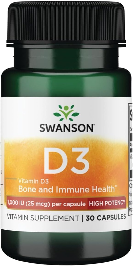Swanson High Potency Vitamín D-3 1000 Iu (25 μg) 30 kapsúl