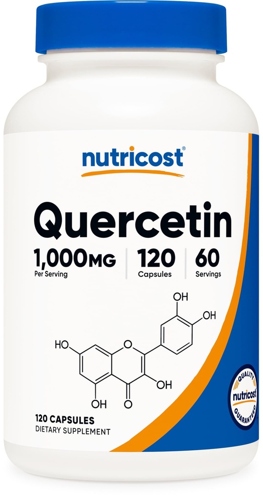 Nutricost Quercetin 1000mg, 120 Kapsule - Vegetariánske kapsule, 60 Servings, 500mg Per Capsule, Non-GMO, Gluten Free