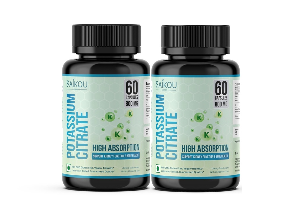 Dusičnan draselný 800 mg vysoká absorpcia Draslík Supplement - 120 Servis podporuje rovnováhu elektrolytov, zdravie obličiek a kostí (2)