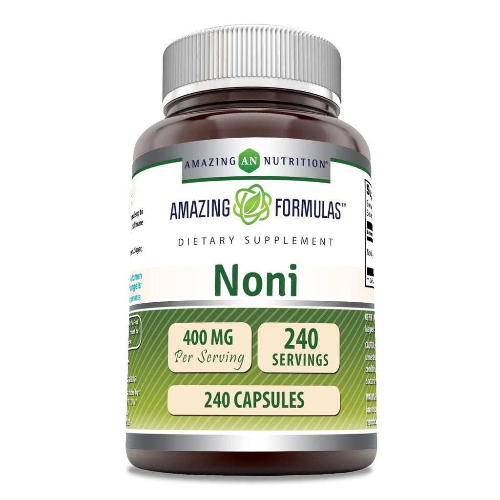 Amazing Formulates Noni 400 Mg per Serving 240 Capsules Supplement 