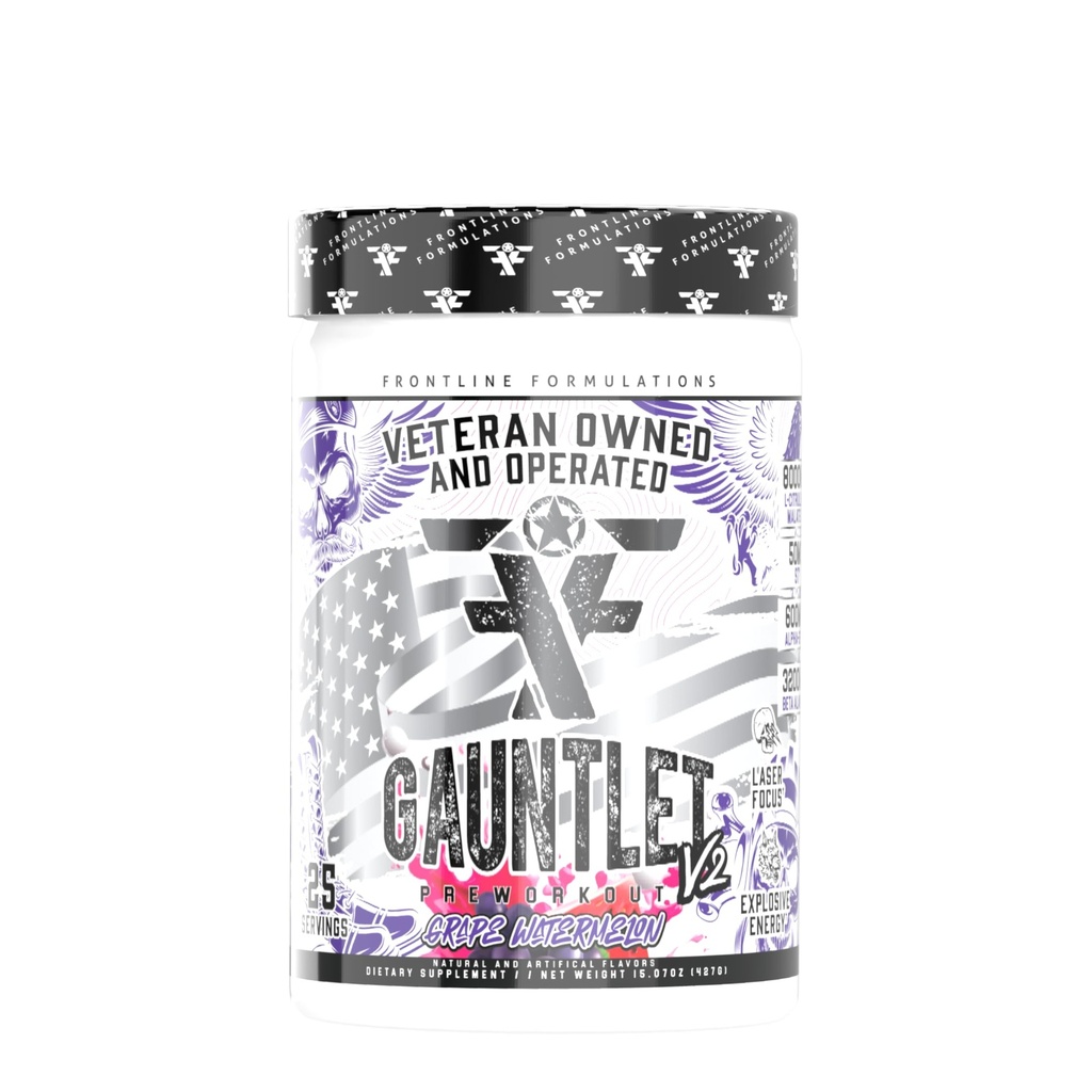 Gauntlet Púder pred zamestnaním, výbušné cvičenia, laserové zaostrenie, stredná stehná, úžasná chuť, veterán vlastní a operovaný (25 slúži, Hroznová melón)