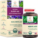 Valerián Root Natural Sleep Aid Formula pre dospelých s organickým Skullcap, Lobelia & More - 90 Kapsule - Dr. Marco Sikaffy