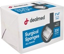 Dealed 3" x 3" Operačné sponge, 8-Ply, Non-Woven Absorbent Gauze Sponges for Wound Care, First Aid Kits and Medical Facility, 200 Count (Pack of 1)