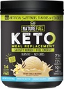 Nature Fuel Keto Meal Replacement Powder - Gluten Free with Coconut Oil MCTs and Grass-Fed Butter - Creame Vanilla Milkshake - 14 Servírovanie - Pantry Friendly, 17.1 Fl Oz