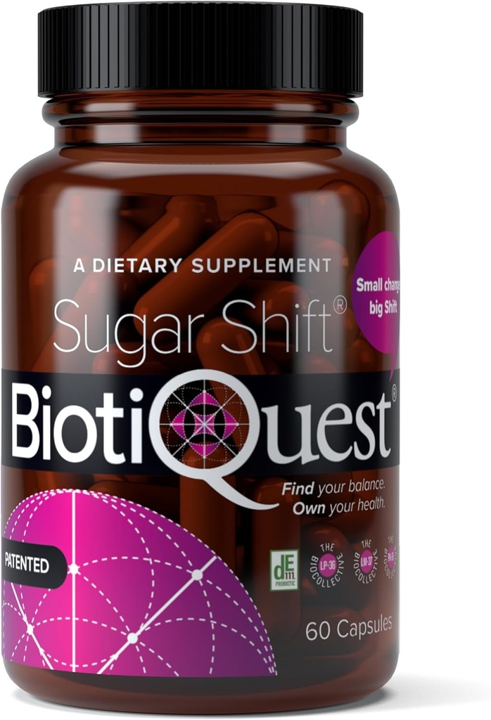 BiotiQuest Sugar Shift Probiotiká na podporu proti patogénom a ochranu vášho imunitného systému, 22 miliárd CFU, non-GMO, a bez lepku, 60 kapsúl