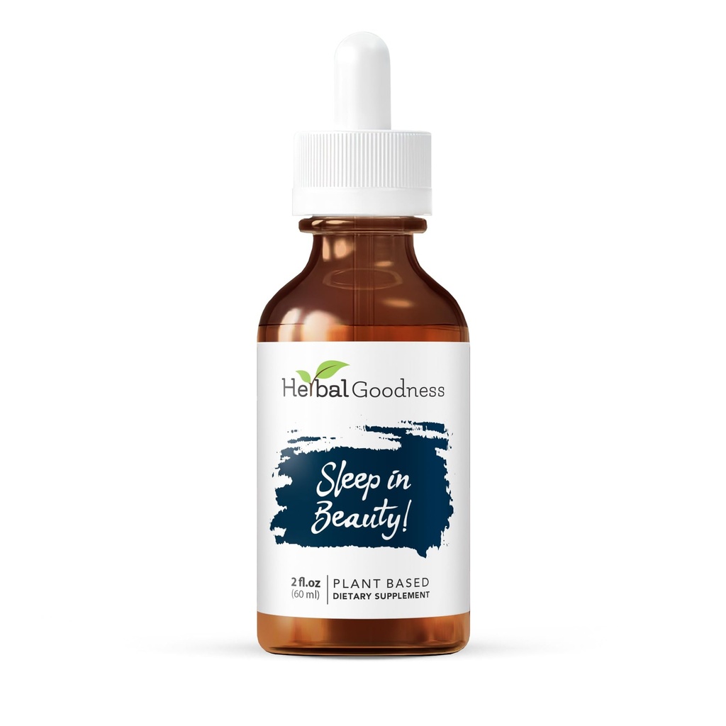 Spánok v kráse - organický Valerián Root Tekuté kvapky 2 Fl. oz, citrónový balzam, Prírodná podpora spánku pre dospelých, Rest & Relaxation Aid, non-GMO, Vegan, Gluten-free, USDA Organic, No Melatonin