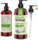 Deley Naturals Dog Fish Oil islandský 2X Omega - Pes svrbenie pokožky s Omega 3 6 9 pre alergie, Coat & Heart - Omega 3 Rybí olej pre psy podráždenie kože - 16oz Omega olej pre psy Made in USA