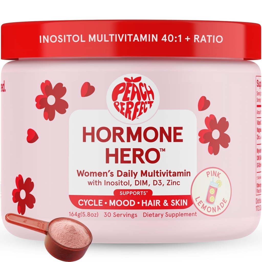 Broskyňový perfektný inozitol prášok multivitamín, ružová citrónová príchuť 