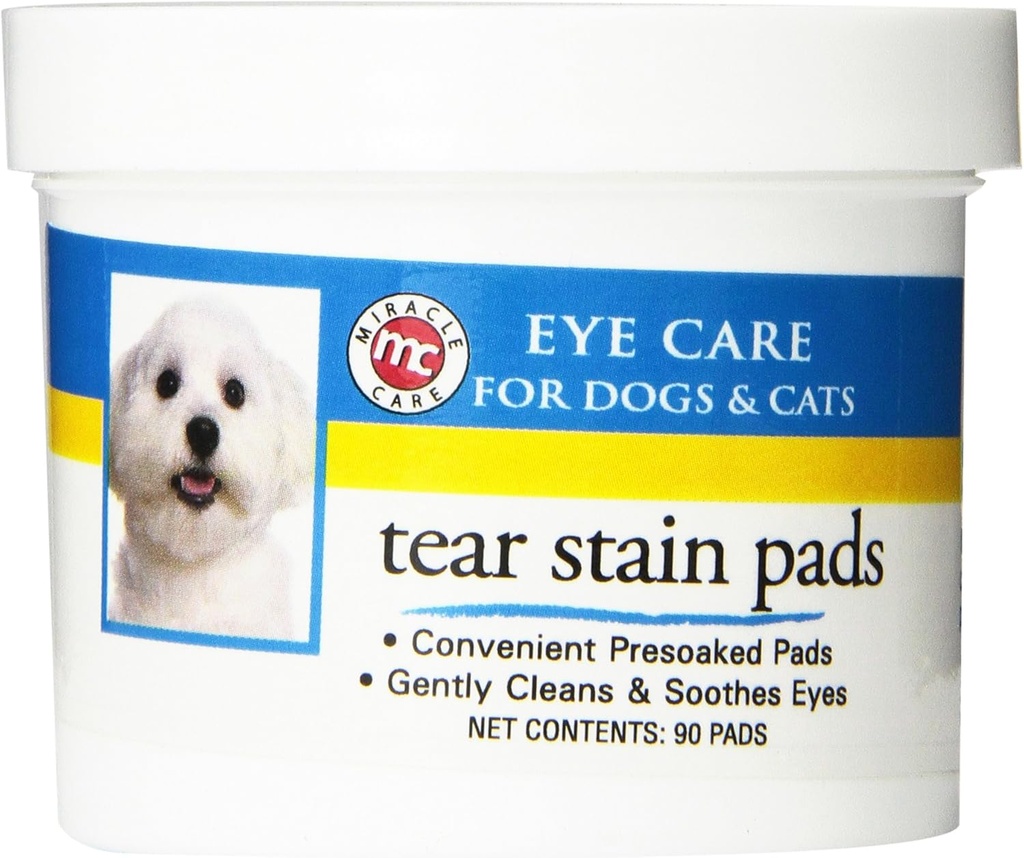 Zázračná starostlivosť roztrhať Stain Pads, 90 jedno použitie pred nasiaknutými Pads jemne čisté a upokojiť psa a mačky oči, Non Stinging Formula pre zlepšenie tear sfarbenie a odstrániť očné Debris