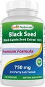 Najlepšie prírodné Black Seed (čierna rasca Semeno extrakt 10:1) 750 mg per Serving- 120 Kapsule