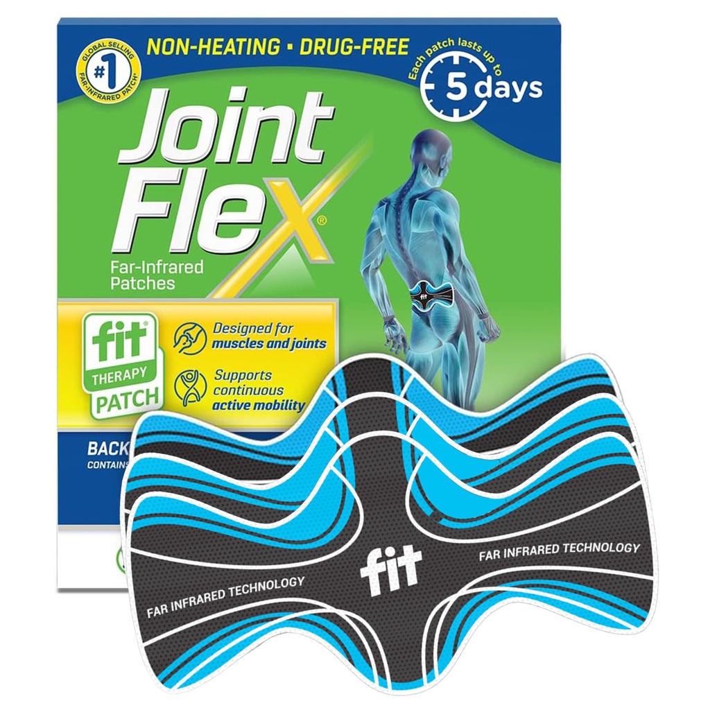 JointFlex FIT terapia ďaleko infračervené patch pre dolnú časť chrbta, podporuje kontinuálnu aktívnu mobilitu, až 5 dní / Patch, Syntetický, Water Resistant, Non-vyhrievanie, Drug-Free
