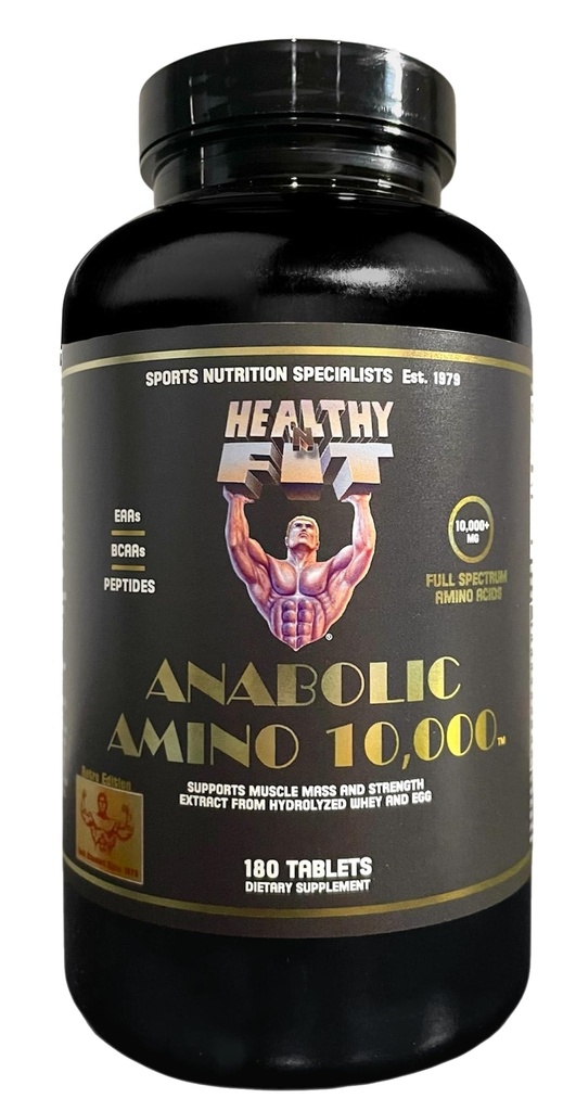 Zdravé 'N Fit Amino 10 000 - Amino Acid 180 Tablety - Hydrolyzované vajcia a srsť Zdroj - Rýchle Absorbovanie