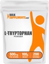 BulkSupplements.com L-Tryptofán prášok - Trytophan Supplement, Amino Acid Supplement - Gluten Free, 500mg per Serving, 100g (3,5 oz) (Pack of 1)