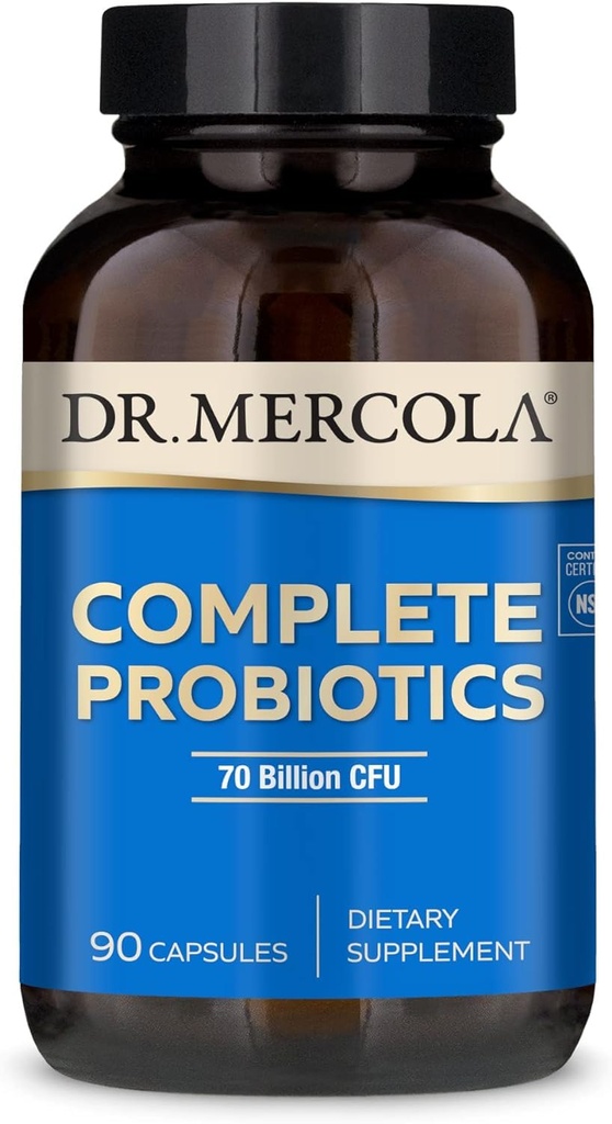 Dr. Mercola Complete Probiotiká - 90 Služobné- Denné probiotické doplnky - 70 miliárd CFU - Kyslé a žlčové rezistant - Podporuje trávenie zdravie a podporuje imunitný systém