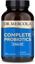 Dr. Mercola Complete Probiotiká - 90 Služobné- Denné probiotické doplnky - 70 miliárd CFU - Kyslé a žlčové rezistant - Podporuje trávenie zdravie a podporuje imunitný systém