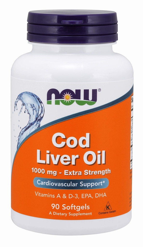 TERAZ potravinové doplnky, Cod Liver Oil, extra sila 1000 mg s vitamínmi A a D-3, EPA, DHA, 90 Softgels