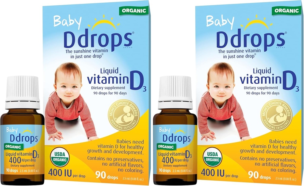 Kvapky 1072834 400 IU tekutého vitamínu D3 kvapky pre deti, 0,08 Fl. Oz (dávka 4)