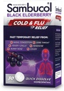 Sambucol Cold and Flu Relief Tablets - Homeopatická studená medicína, Cold Remedy pre dospelých, Black Elderberry pre chlad, Zinok Cold Remedy - 30 Počet