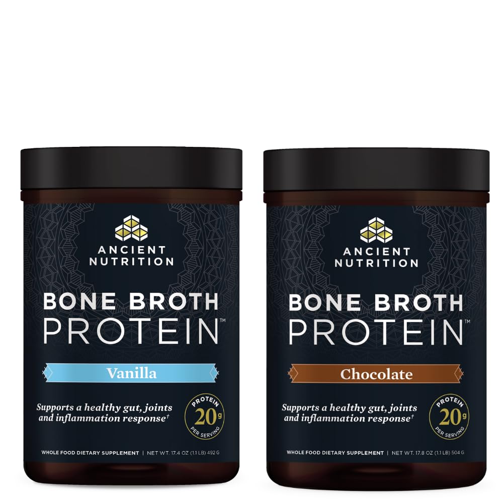 Staroveká výživa Bone Brot Protein prášok, Vanilla, 20 Servivné + Bone Brot Protein prášok, Čokoláda, 20 Servivné