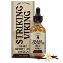 Striking Viking Rastový olej s biotínom - 2 Fl Oz, Vanilka - zhrubnutie, Kondicionovanie Biotín Medvedí olej sérum pre mužov s Argan & Jojoba - Rastové sérum tváre pre mužov