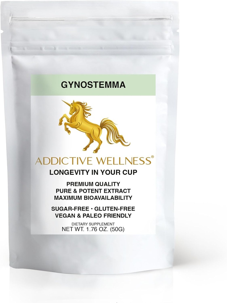 Prídavný wellness Gynostemma Leaf Extract Powder - Pure & Potent Jiaogulan Adaptogen for Energy, 1 Paket