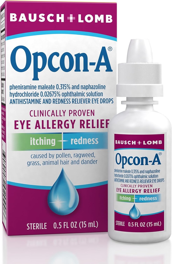 Alergické očné kvapky Bausch & Lomb, na zmiernenie svrbenia a začervenania, 15 ml