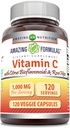 Amazing Formulates Vitamín C (kyselina askorbová) 1000 Mg s Rose HIPS & Citrus Bioflavonoidy 