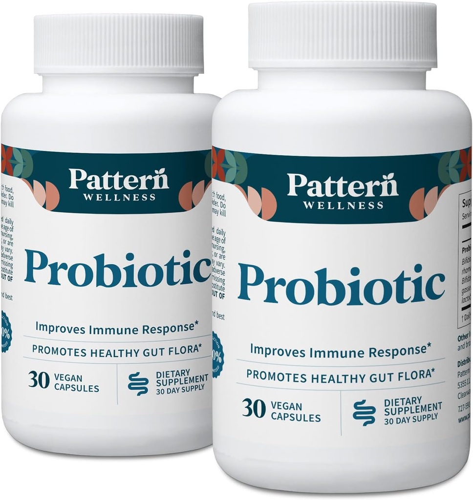 Vzor Wellness Probiotic Supplement - 51 miliarda CFU - Podpora Tráviace Balance & Gut Wellness - Mindfully Sourced, Non-GMO - 60 Vegan Kapsule