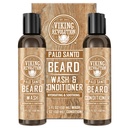 Viking Revolution Beard Wash and Beard Conditioner pre mužov s arganovým olejom a jojobovým olejom - bradový zmäkčovač a spevňovač medvedej starostlivosti šampón a kondicionér s ženšenom koreň (5oz, Palo Santo)