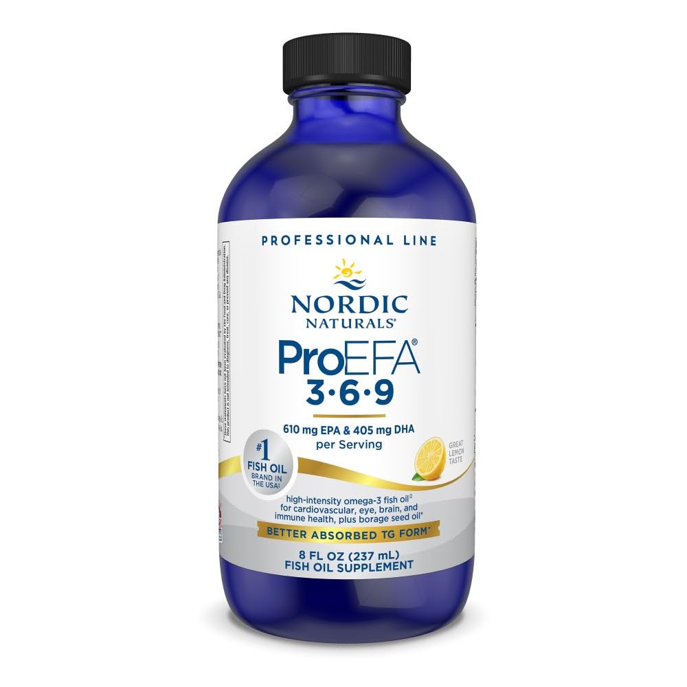 Nordic Naturals ProEFA 3-6-9, Citrónová príchuť - 8 oz - 1270 mg Omega-3 - EPA a DHA s pridanou GLA - zdravá koža, kognitívna a pozitívna nálada - non-GMO - 48 porcií