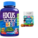 Focus Factor Deti Extra sila Denné žuvacie mozog Zdravie Podpora + OLLY Deti Chillax Pokoj Chews, 50 Počet