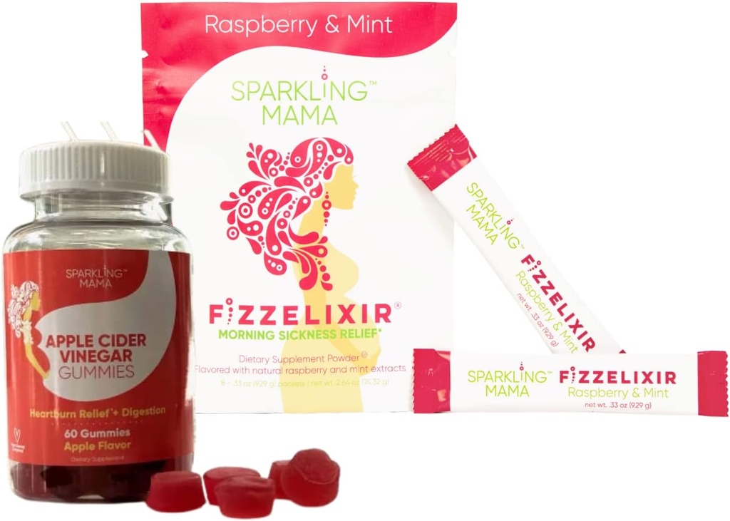 Sparkling Mama's Morning Disease Relief ~ Malinová mincovňa, 8 Gróf a Apple Cider Ocogar Gummies 